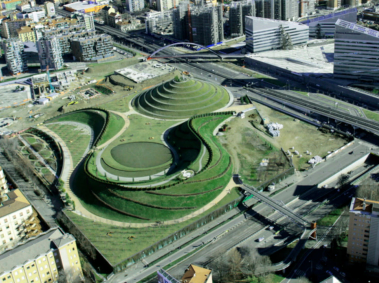 Aerial view of Portello Park