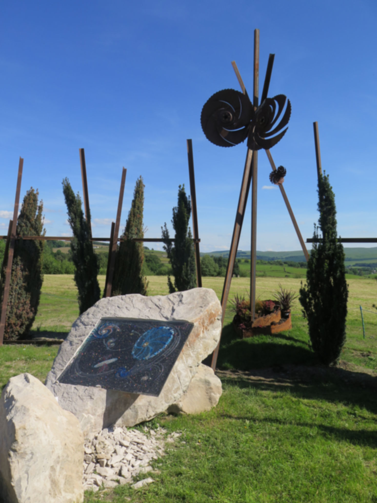Galaxies Colliding in Resin Piece
